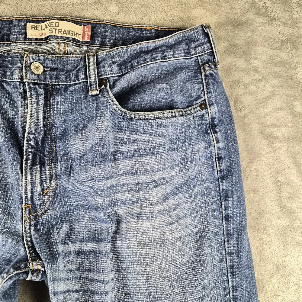 Levis 559 Relaxed Straight Jeans Mens 38x32 Blue Denim Medium Wash Cotton Y2K